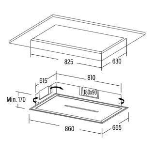 cata isla bennu 900 x hob to hood inox elszívó