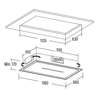cata isla bennu 1200 x hob to hood inox elszívó