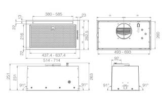 ELICA páraelszívó FOLD BL MAT/A/72
