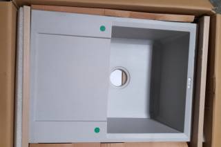 ELLECI OUTLET - Mosogatótálca Easy 135 68x50 Granitek 1 m. +cseppt. M79 Aluminium
