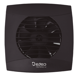 Cata UC-10 Hygro fekete ventilátor utószellőztető és páraérzékelő funkcióval, fordulatszám állítási lehetőséggel, pillangószeleppel