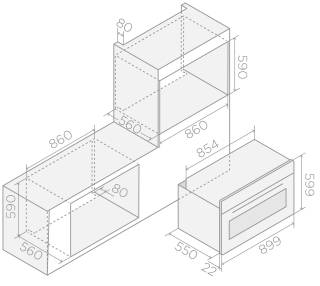 ELICA - Beépíthető sütő VIRTUS MULTI 90 TFT BL + pizzaszett