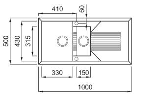 Elleci OUTLET - Mosogatótálca Tekno 475 G40 nero