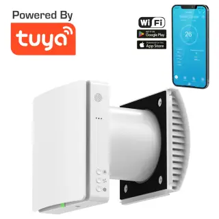 HOLTOP/AIRWOODS - AV-TTW5-W NCIE15 egyhelyiséges hővisszanyerős szellőztető automata zsaluval, WiFi-vel, páraérzékelővel, 15 - 25 cm falhoz