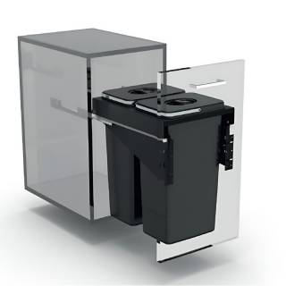 EKOTECH - Beépíthető hulladékgyűjtő FRONT 40 - 2x26 liter