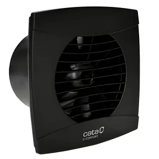 Cata UC-12 Timer fekete ventilátor utószellőztető funkcióval, pillangószeleppel