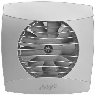 Cata UC-12 Timer Silver ventilátor utószellőztető funkcióval, pillangószeleppel, szürke